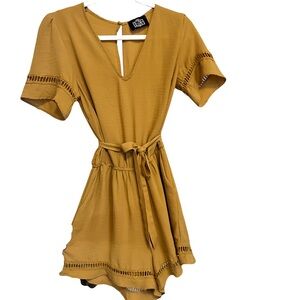 Luxe Mustard Jumpsuit with Tie Waist
